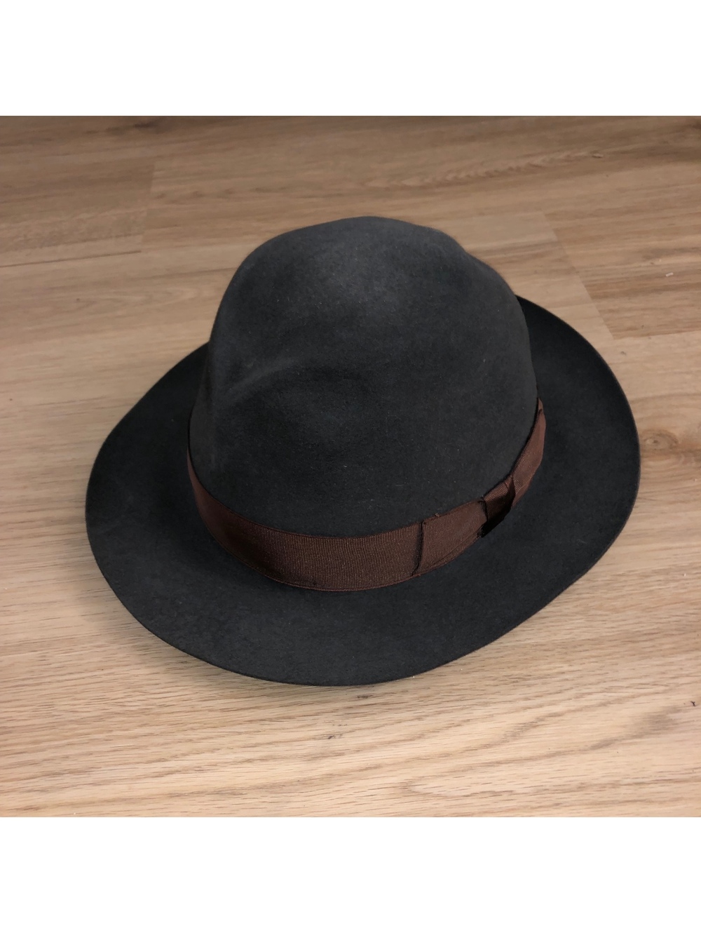 DAVIDE CENCI ITALIAN ITALY 100% FINE FUR FELT FEDORA HAT MENS 7 1/4 BLACK BROWN